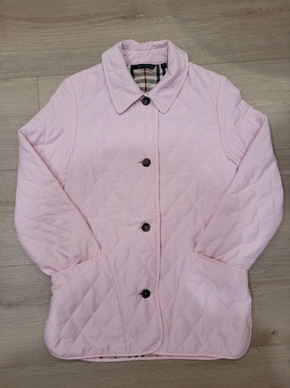 Kid S Burberry Quilted Light Pink Jacket/Coat